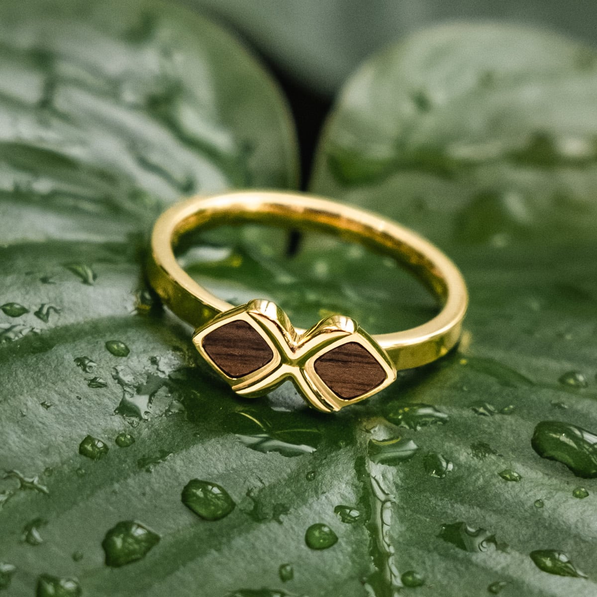 Mosaic Ring (Walnut/Gold)