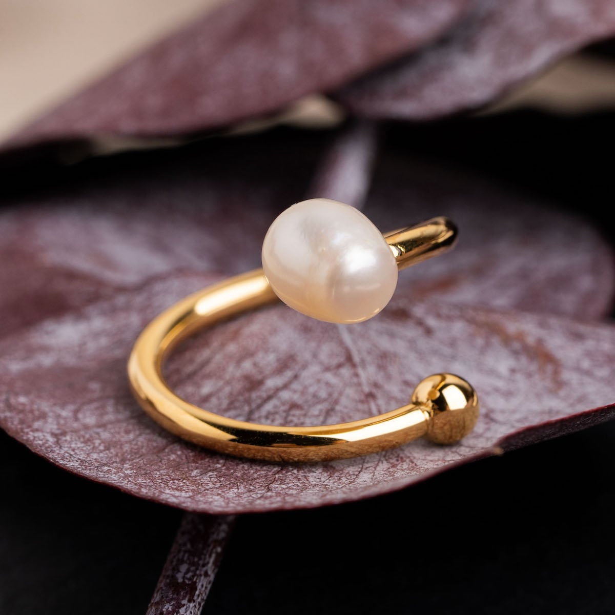 Panoramic Ring (Weiße Perle/Gold)