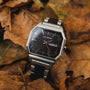 "Kéré" watch featuring a sleek, modern design with a maple wood finish.