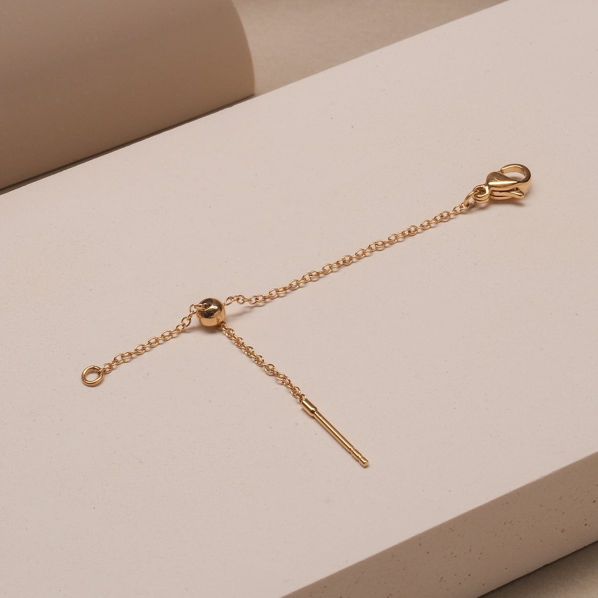 "Jewelry Extender", gold jewelry extender, sleek and elegant design, adjustable 4-8 cm.