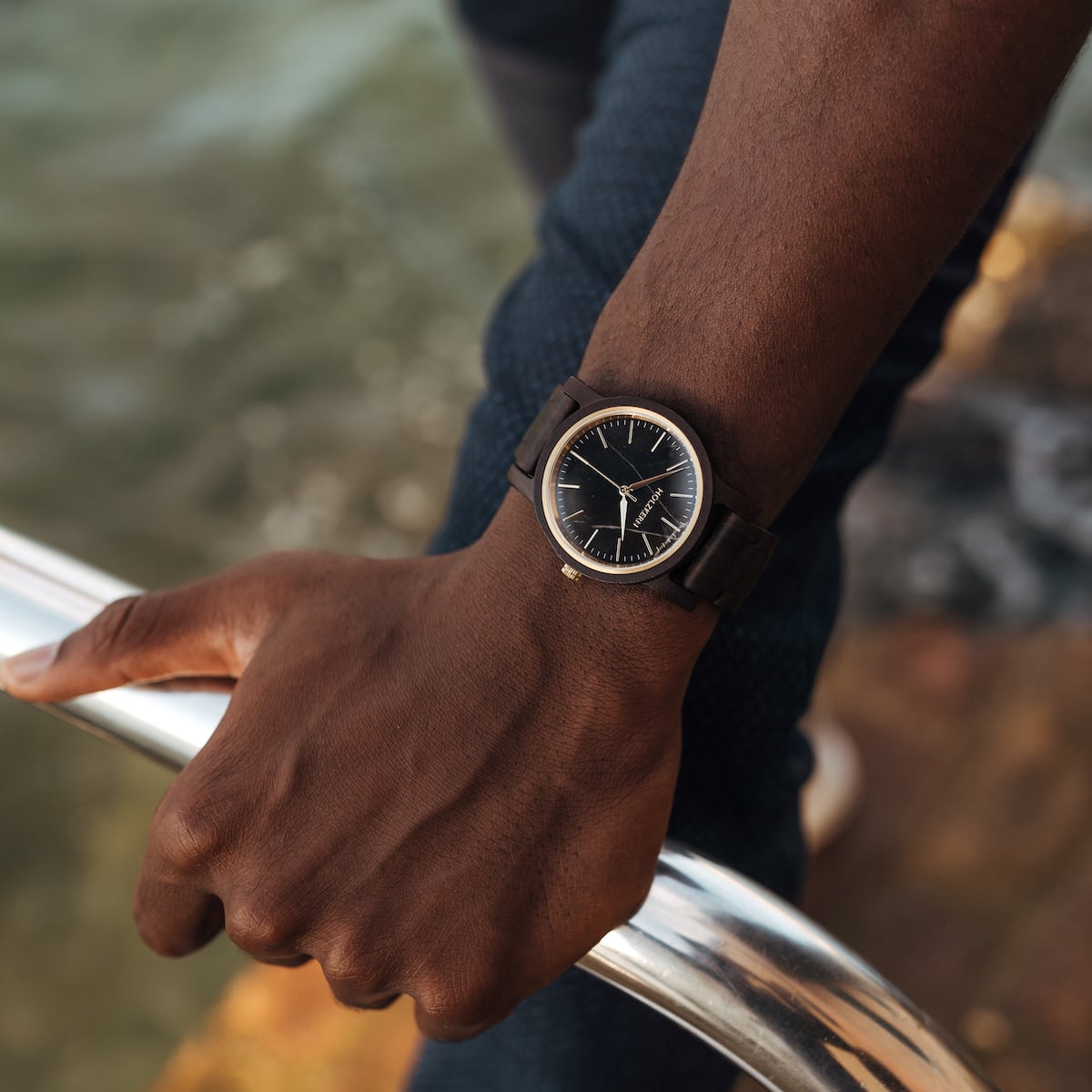 Summer Night watch blends maple and marble for a stylish design.