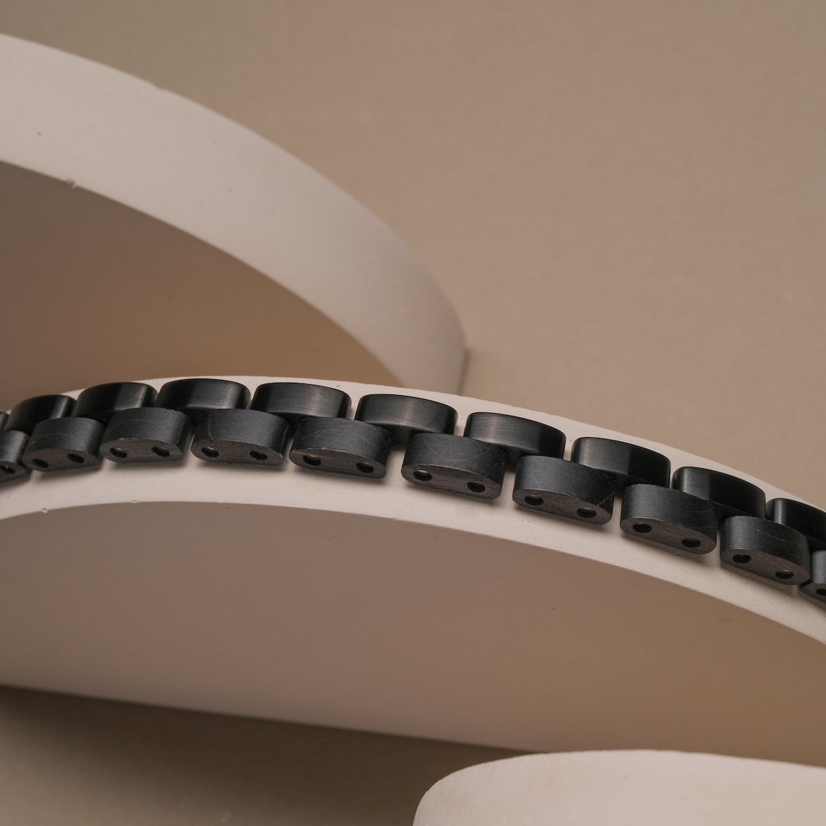 "Duet", a sleek Maple/Black bracelet, featuring a modern, minimalistic design.