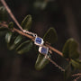 "Mosaic Bracelet", a mosaic bracelet with lapis lazuli and rose gold accents, featuring a natural and elegant design.