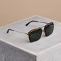 "The Storyteller sunglasses feature a Leadwood frame and Antique Silver accents, offering a refined and stylish look."
