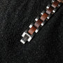 "Triad" watch band, featuring a Walnut and Silver design, showcasing elegant contrast and modern style.