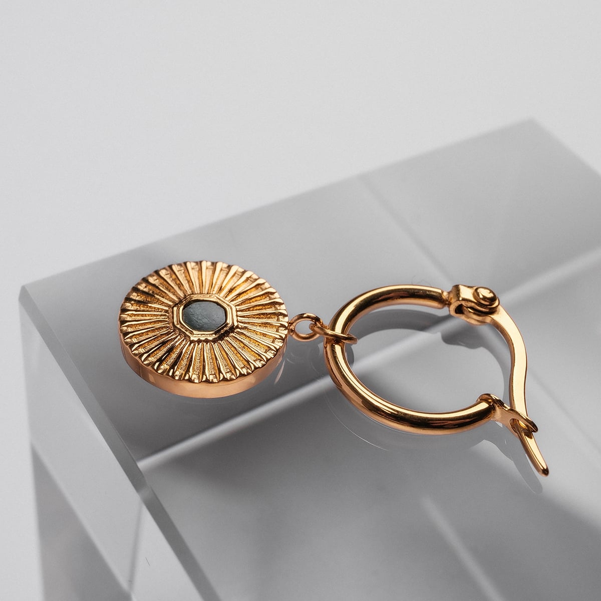 Stencil Earrings (Marble/Gold)