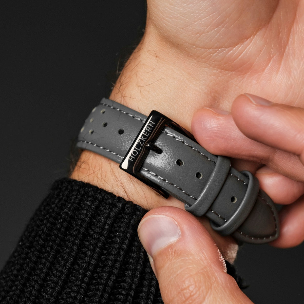 "NCC-1701" wristwatch strap, featuring a sleek jade and dark gray design.