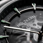 "Flowfinder" watch featuring a maple and dark gray design with sleek accents.