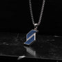 "Baritone Necklaces" necklace featuring a sodalite pendant set in silver with a sleek and modern design.