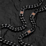 "Bodyguards Necklaces" necklace featuring walnut accents and a sleek dark gray design.