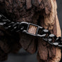 "Bodyguards Necklaces" - Stylish necklace featuring walnut accents and dark gray links.