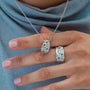 "Silverstream Necklace necklace with a silver and green diopside design, showcasing an elegant and modern style."