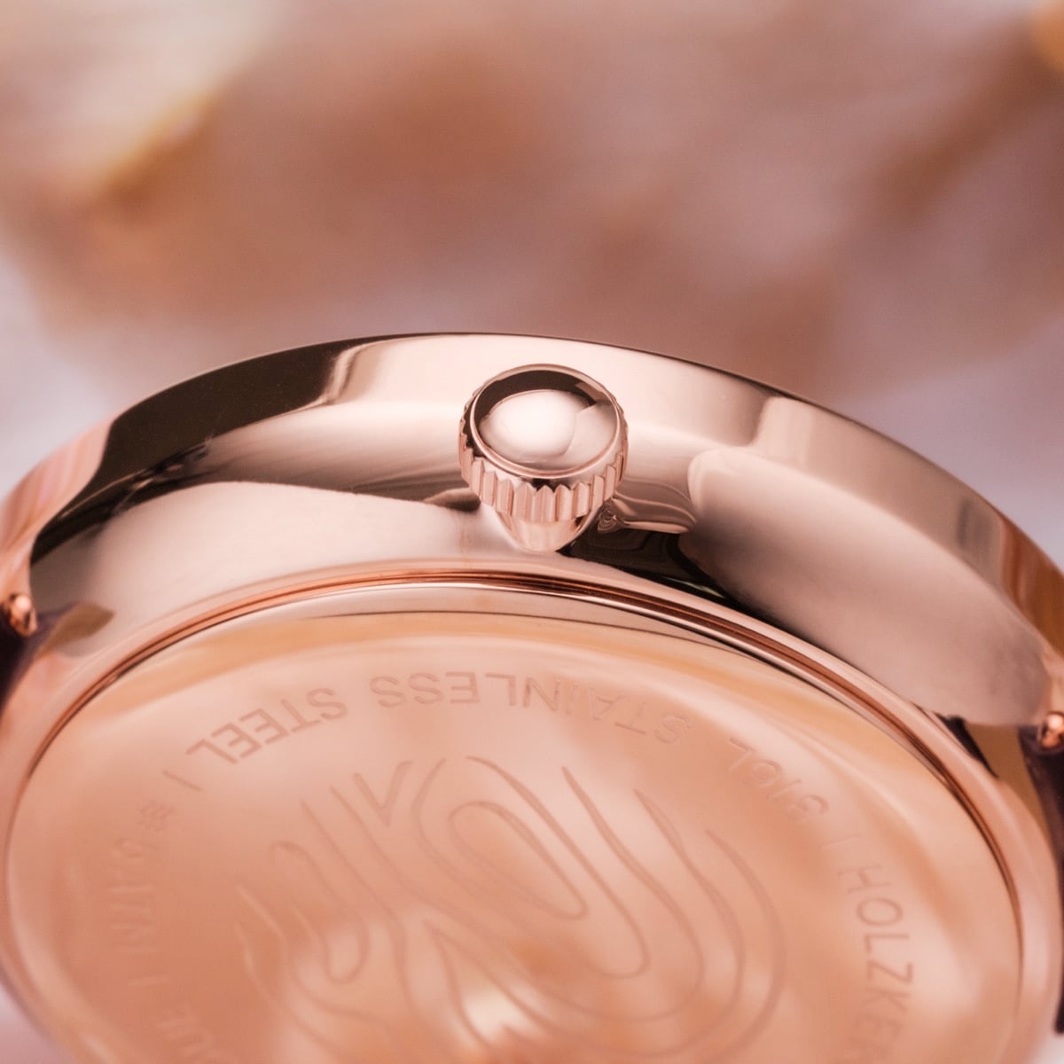 "Everbloom" watch, featuring a plum blossom motif and elegant rose gold finish.