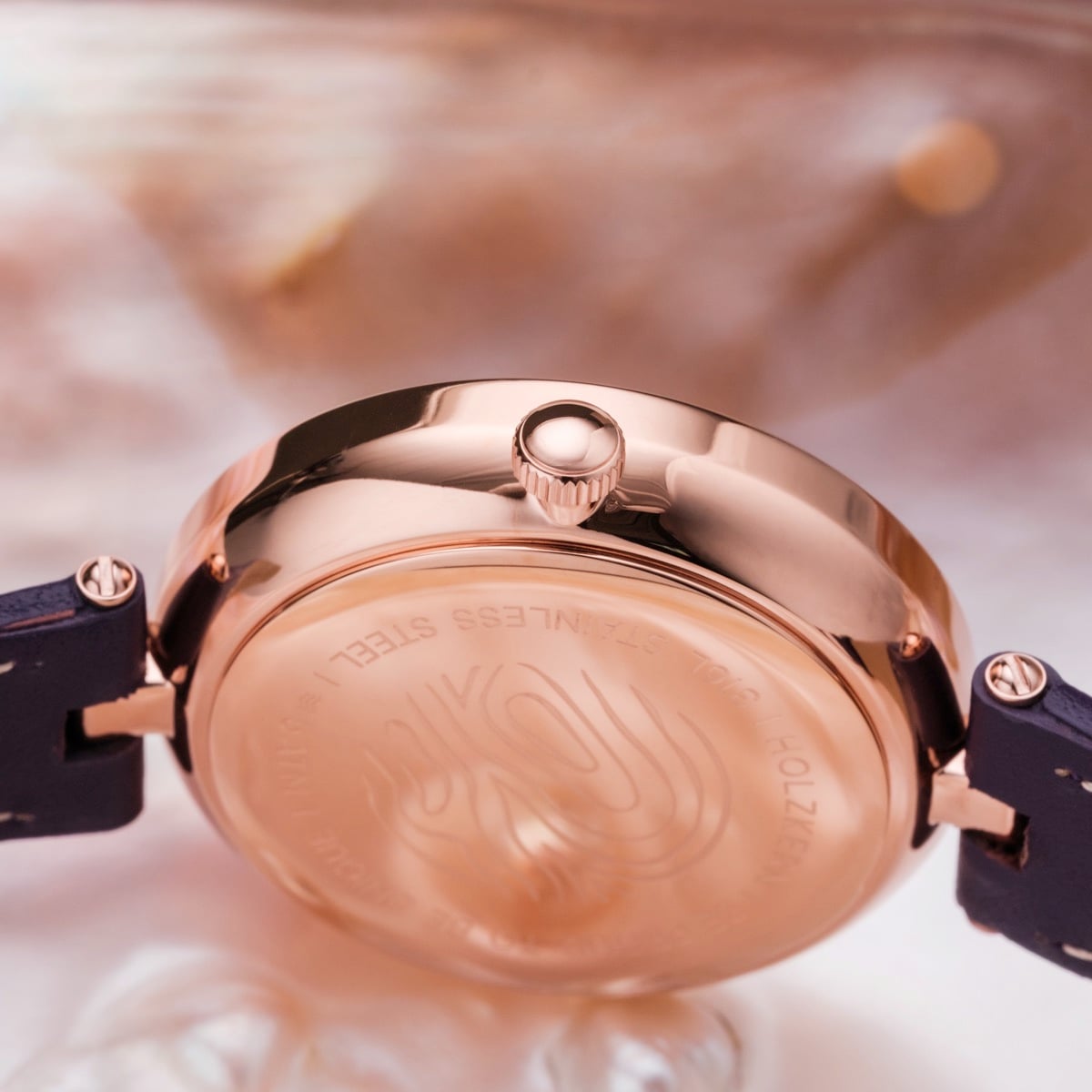 "Everbloom" watch featuring a rose gold finish with a luxurious, elegant style.