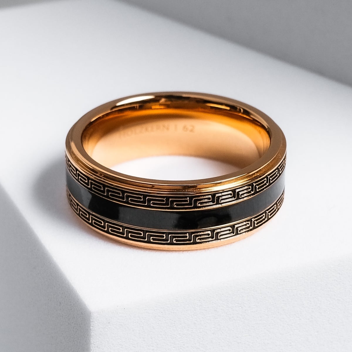 Numerary Ring - elegant ring featuring maple and gold with intricate black accents.