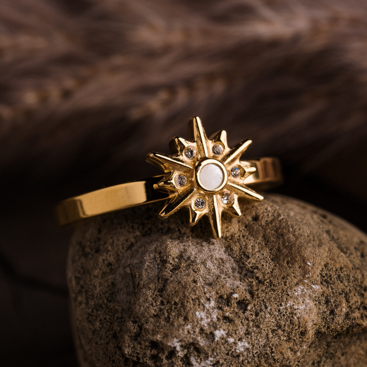 Asterisk Ring (Perlmutt/Gold)