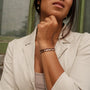 "Duet" bracelet with walnut and rose gold finish, featuring a chic and elegant design.