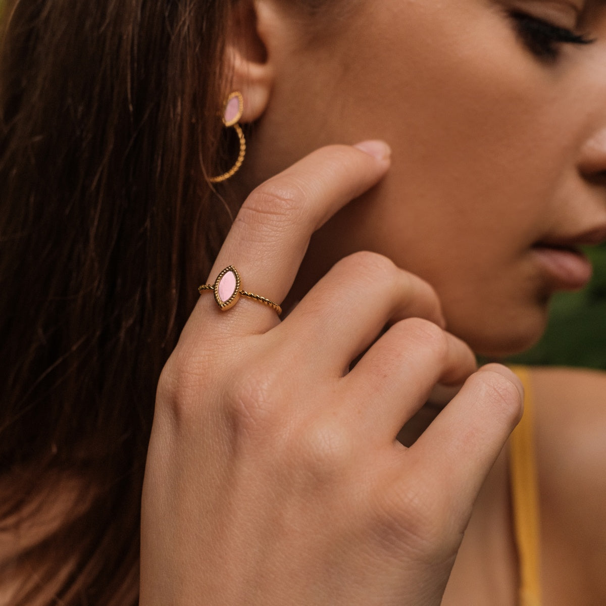 Visual Ring (Rosa Perlmutt/Gold)