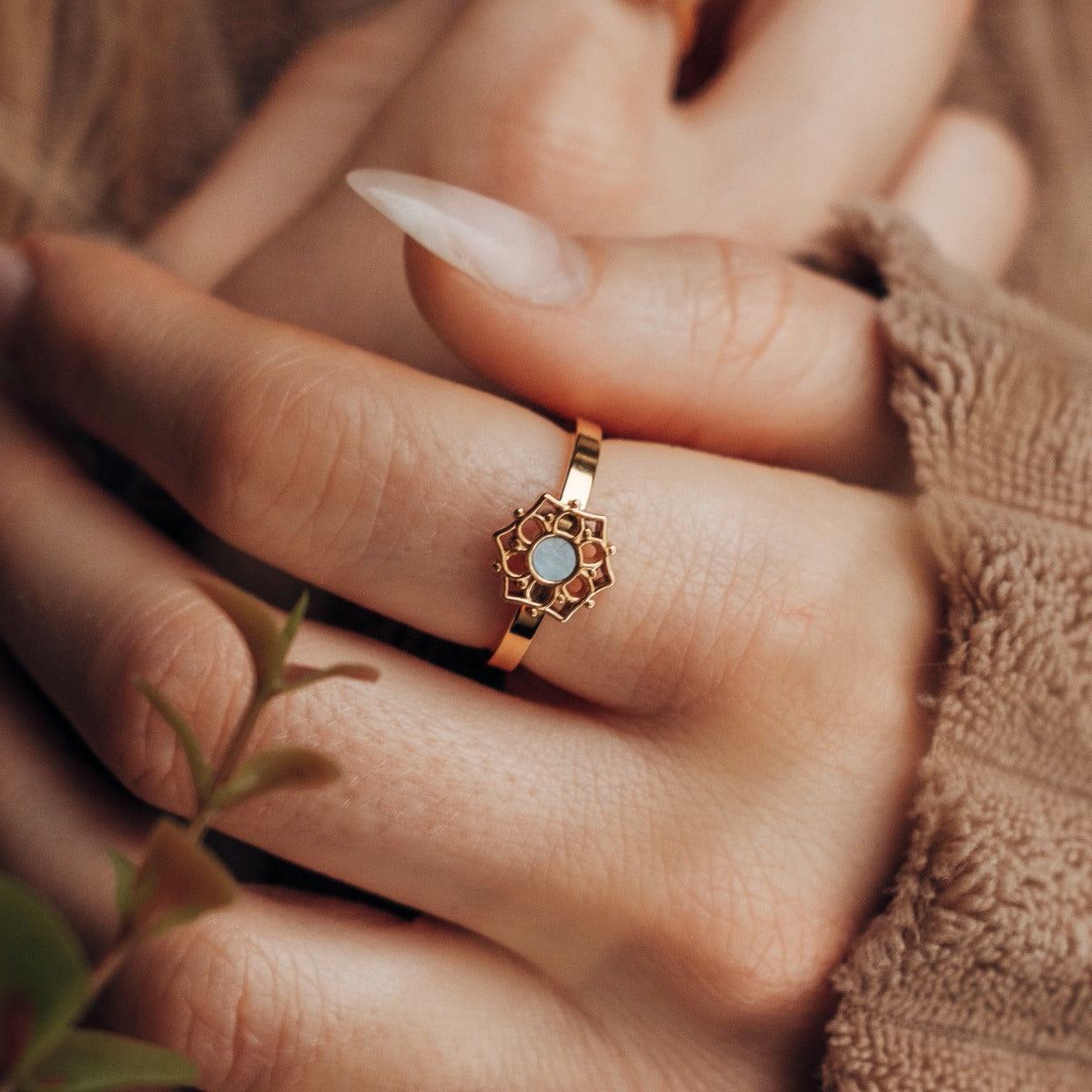 Composition Ring (Blaues Perlmutt/Gold)