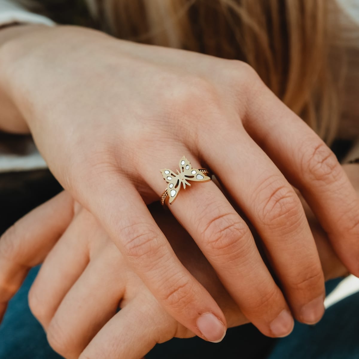 Fritillary Ring (Weißes Perlmutt/Gold)