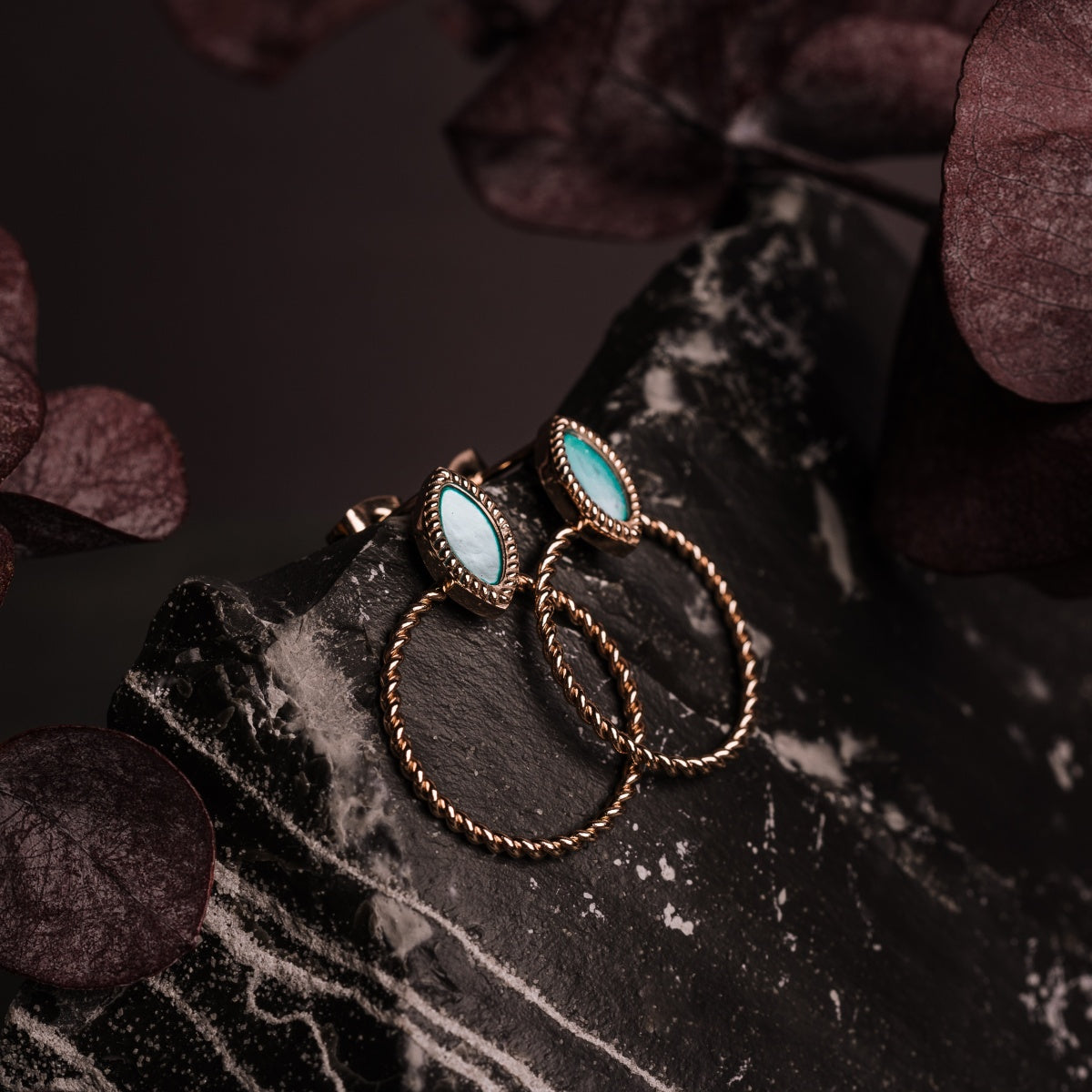 Visual Earrings (Mother-of-pearl/Rose Gold)