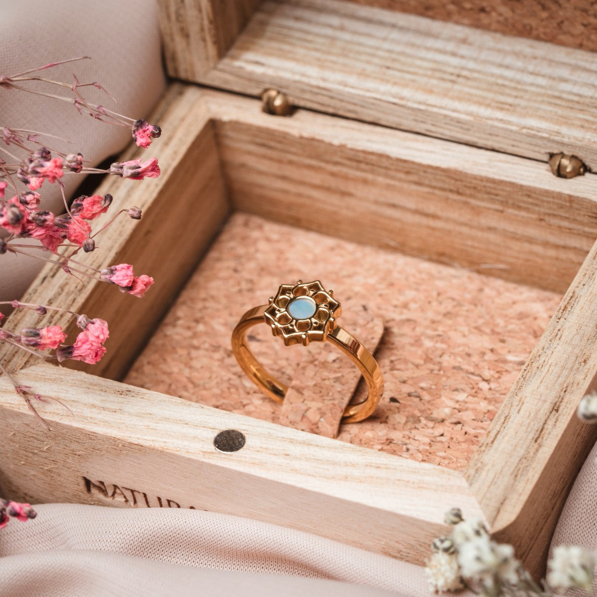 Composition Ring (Blaues Perlmutt/Gold)