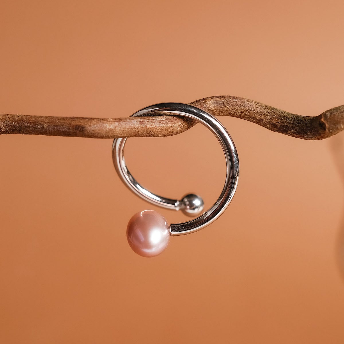 Panoramic Ring (Rosa Perle/Silber)