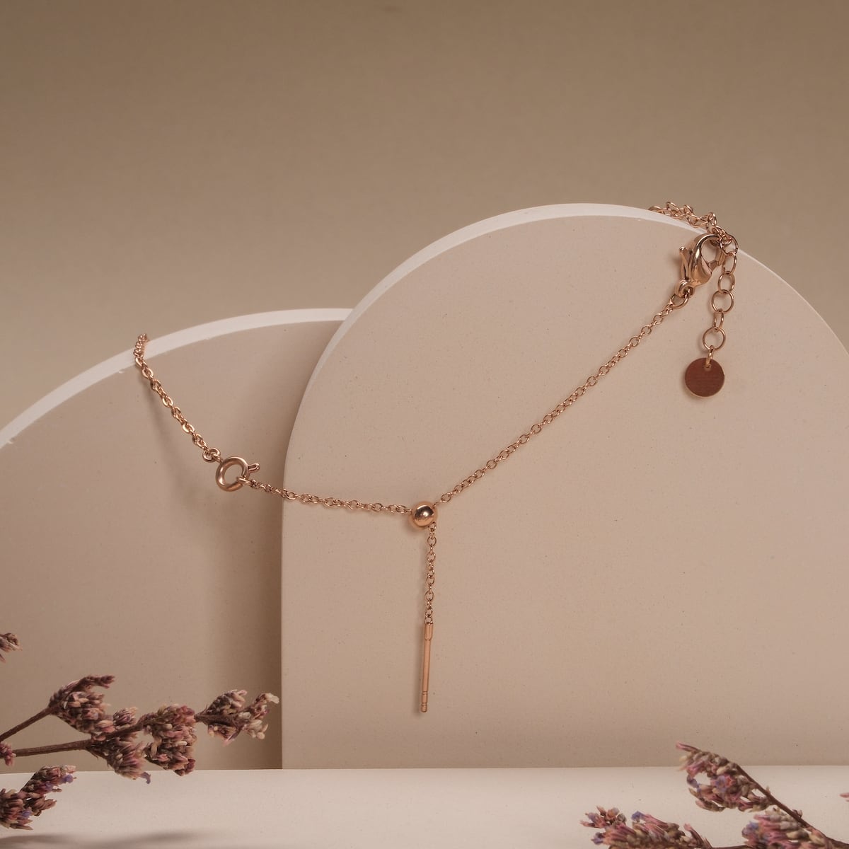 "Jewelry Extender", elegant jewelry extender in rosé gold style, adjustable 4-8 cm length.