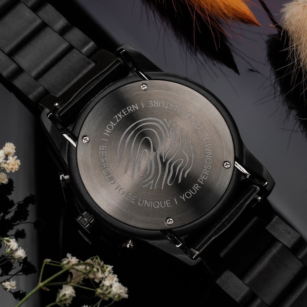 "Northwall", a watch featuring a sleek, minimalist design in maple and rock gray tones.