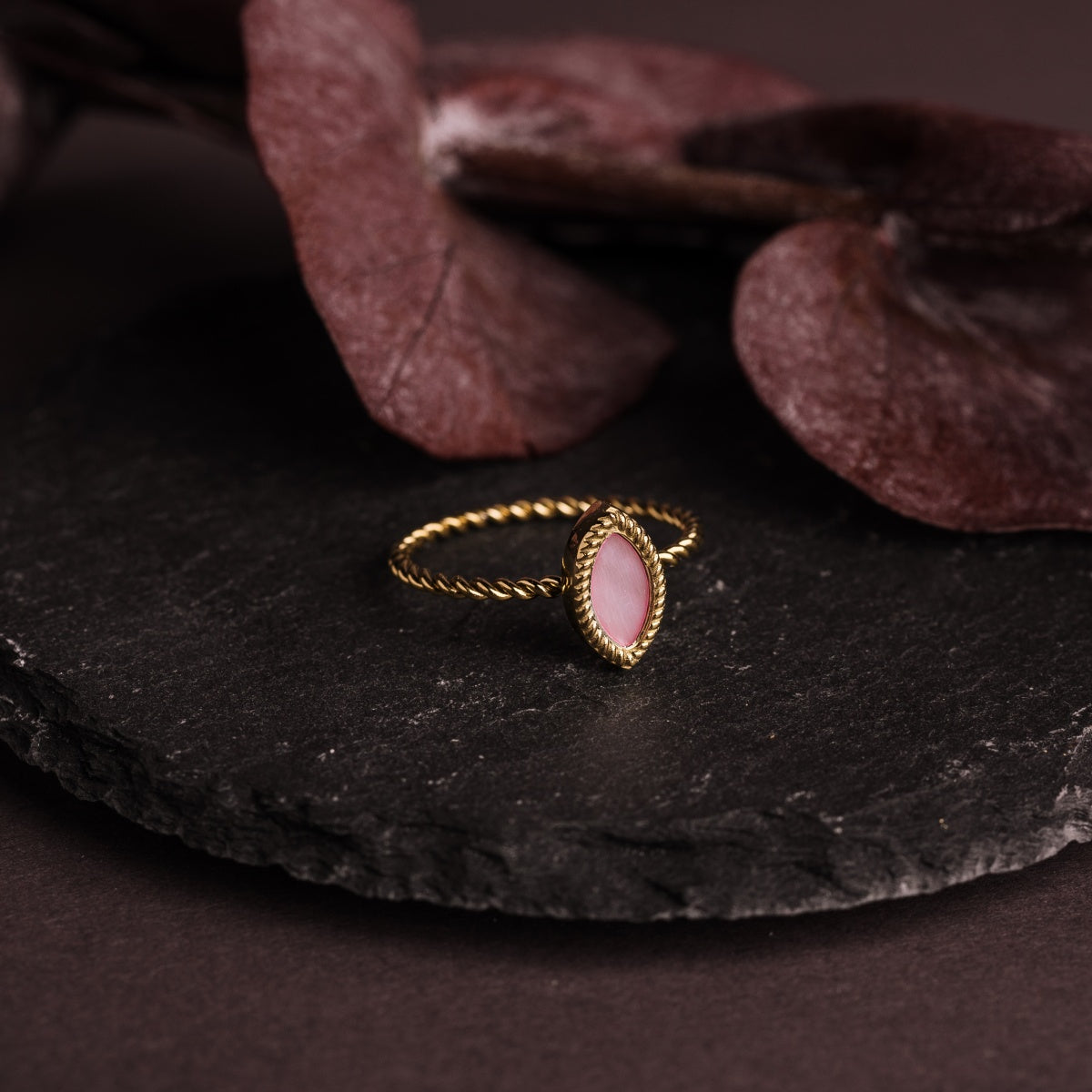 Visual Ring (Rosa Perlmutt/Gold)