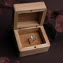 "Visual Ring" ring, featuring a nacre and silver design in an elegant box setting.