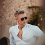 "The Logician", a stylish eyewear piece crafted in Leadwood and Antique Silver, exudes elegance and sophistication.