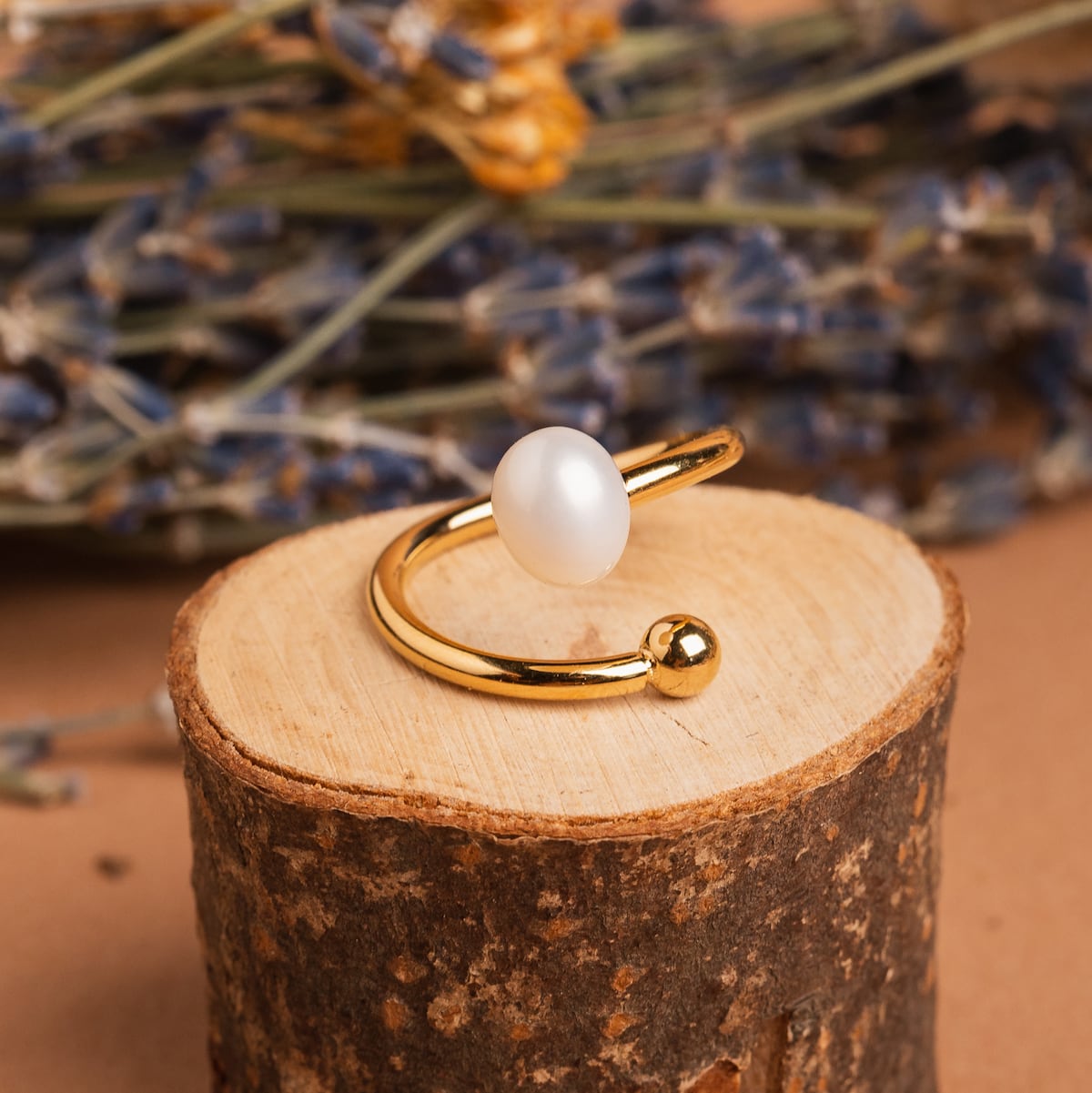 Panoramic Ring (Weiße Perle/Gold)