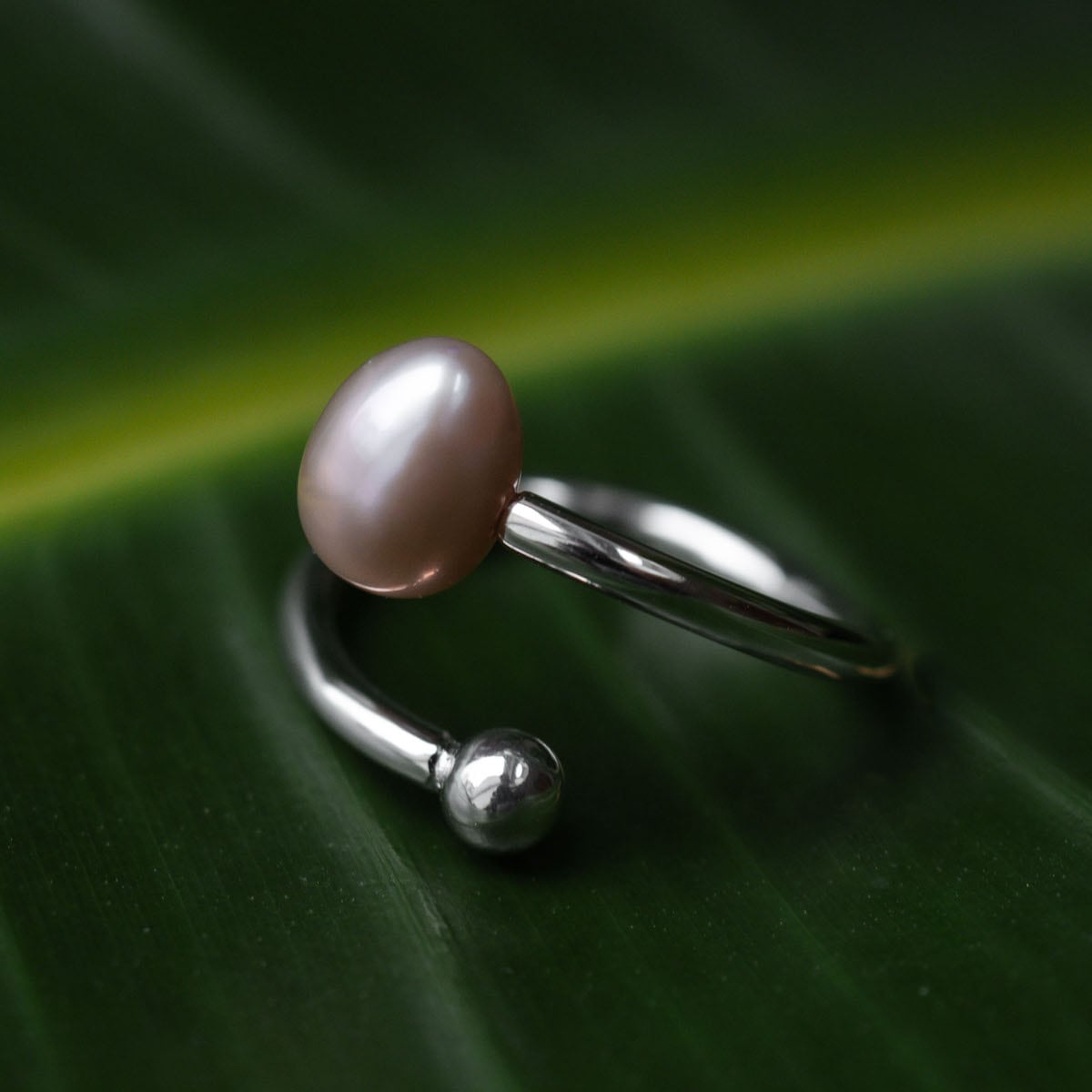 Panoramic Ring (Rosa Perle/Silber)