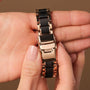 "Luminaire" watch with a maple finish, showcasing an elegant and sophisticated design.
