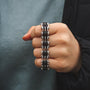 "Adagio" bracelet featuring a maple and silver design, showcasing a modern and elegant style.