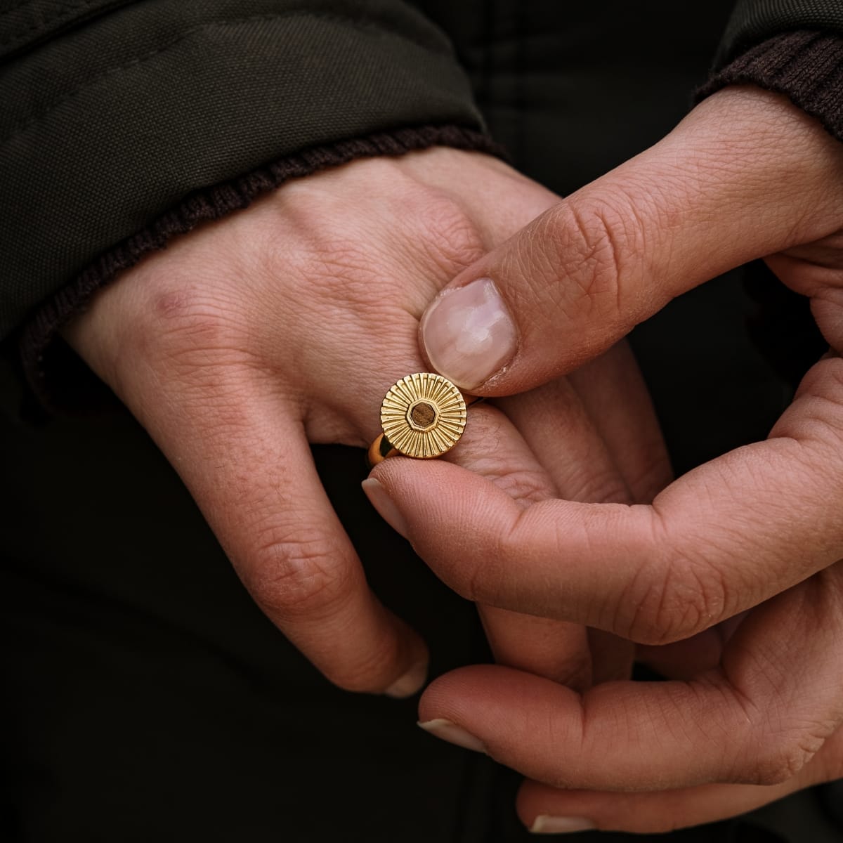 Stencil Ring (Koa/Gold)