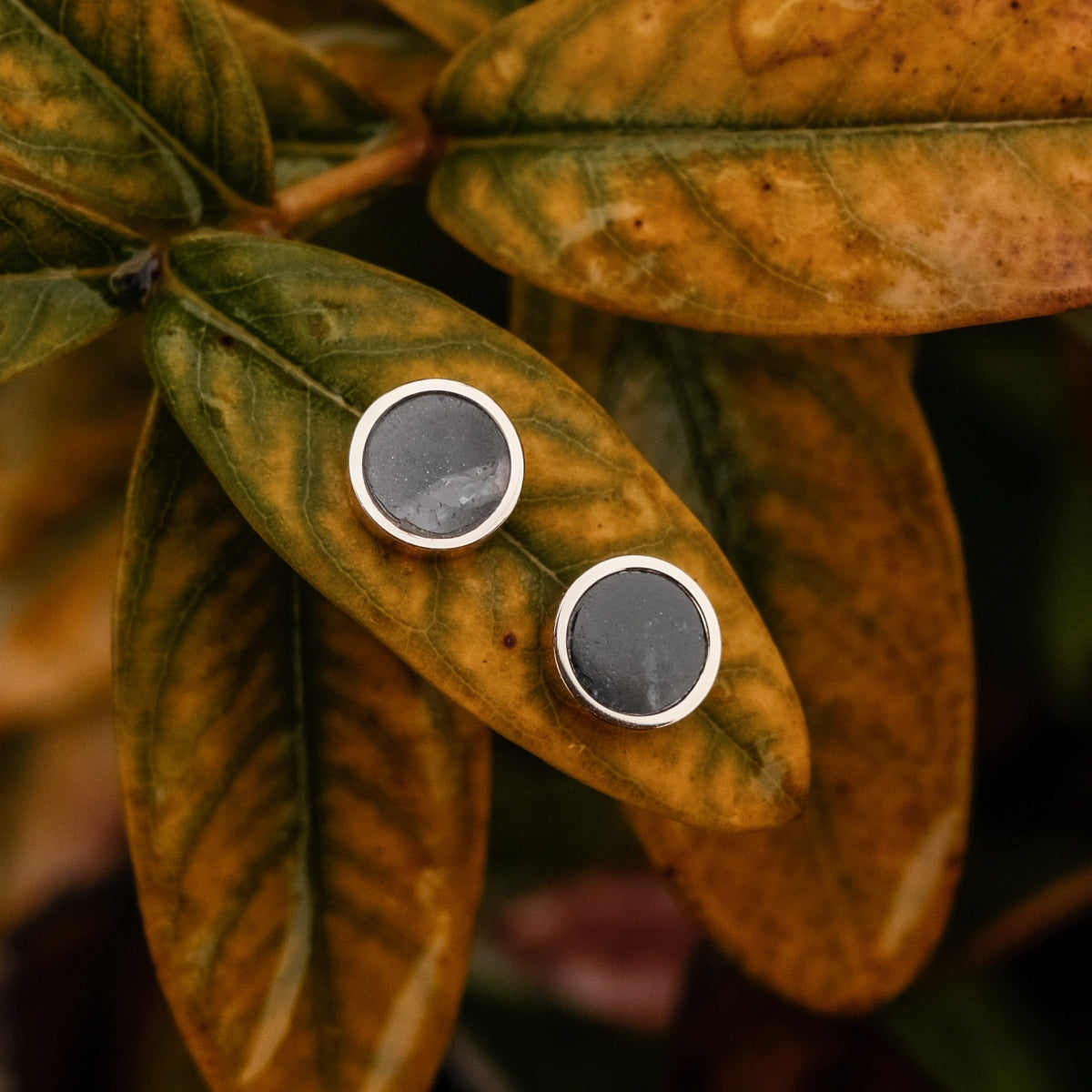 "Pigment Earrings": Elegant marble and rose gold earrings with a modern touch.