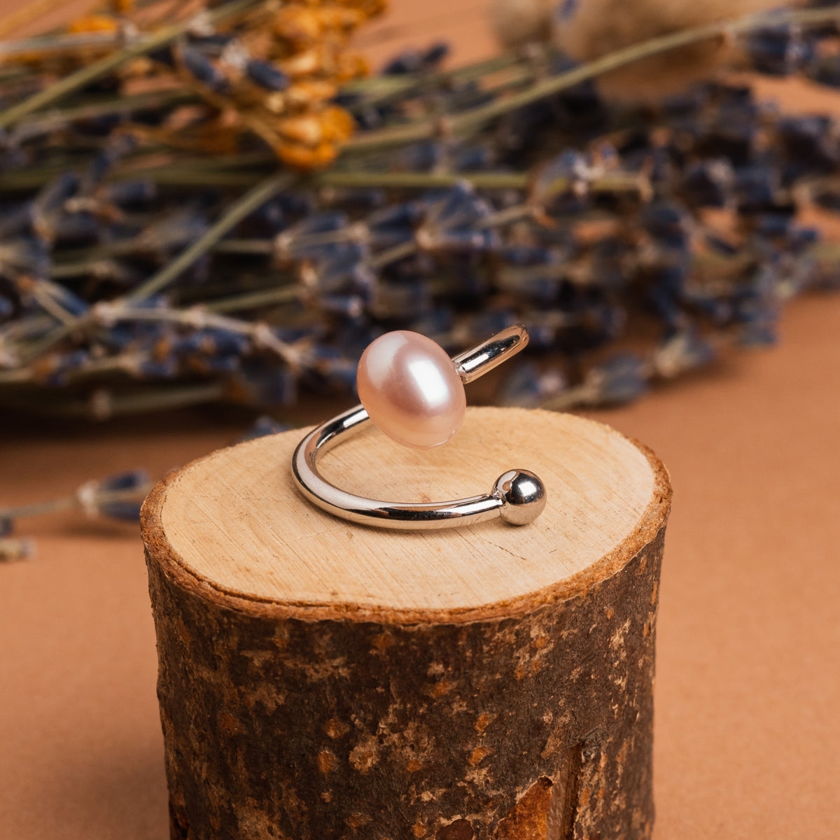 Panoramic Ring (Rosa Perle/Silber)