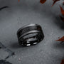 "Countless Ring" ring featuring a maple and dark gray design with a sleek, modern style.