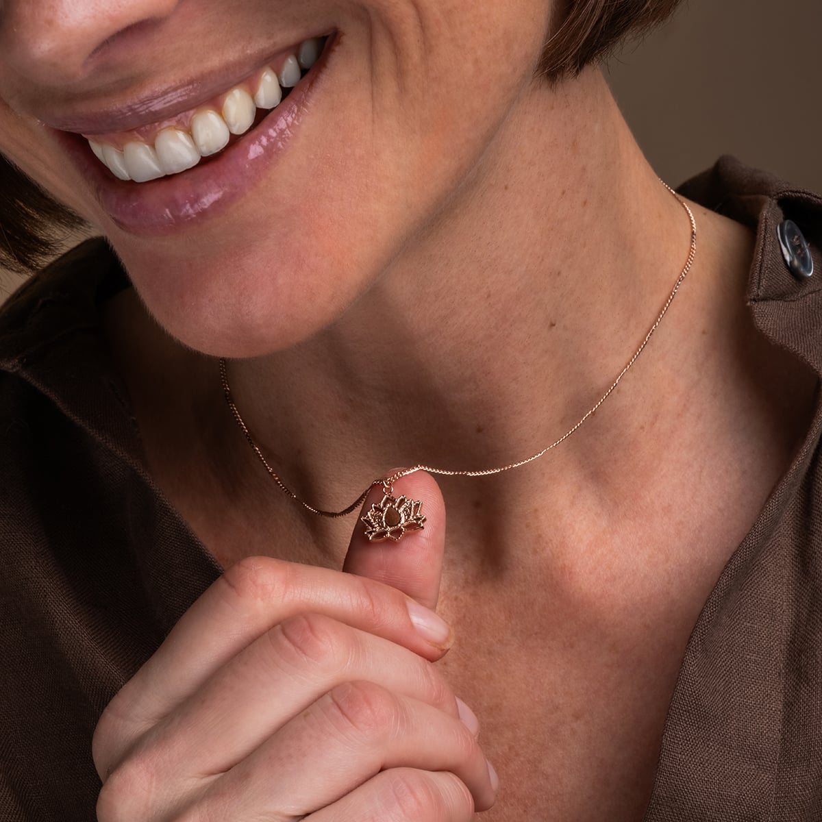 Balance Necklace (Walnut/Rose Gold)