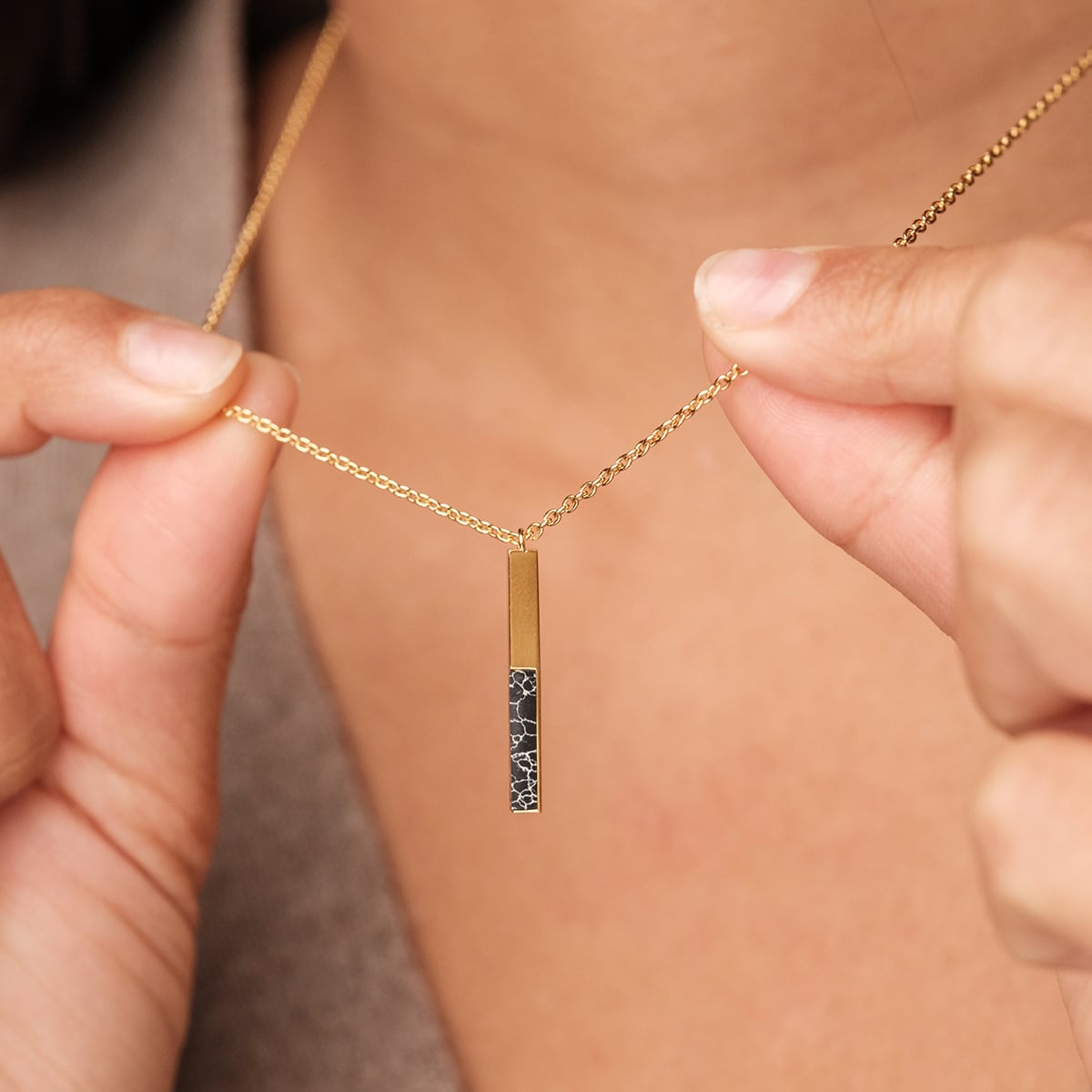 Campania Necklace (Marble/Gold)