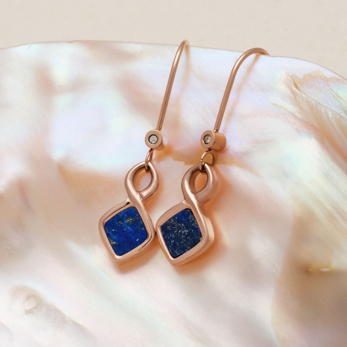 Mosaic Earrings (Lapis Lazuli/Rose Gold) Ii