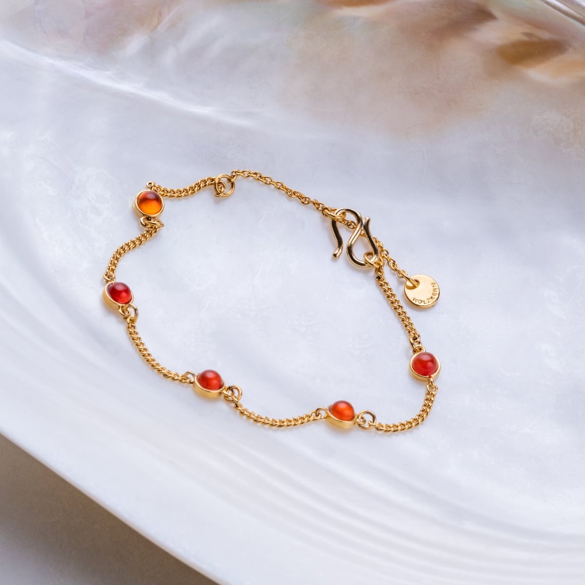 Dewdrops Armband (Chalcedon/Gold)