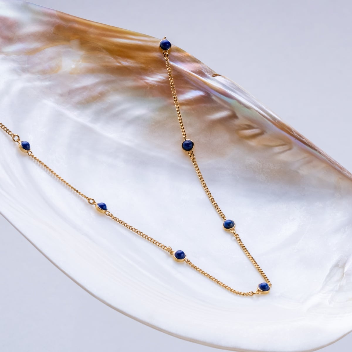 Dewdrops Halskette (Lapislazuli/Gold)