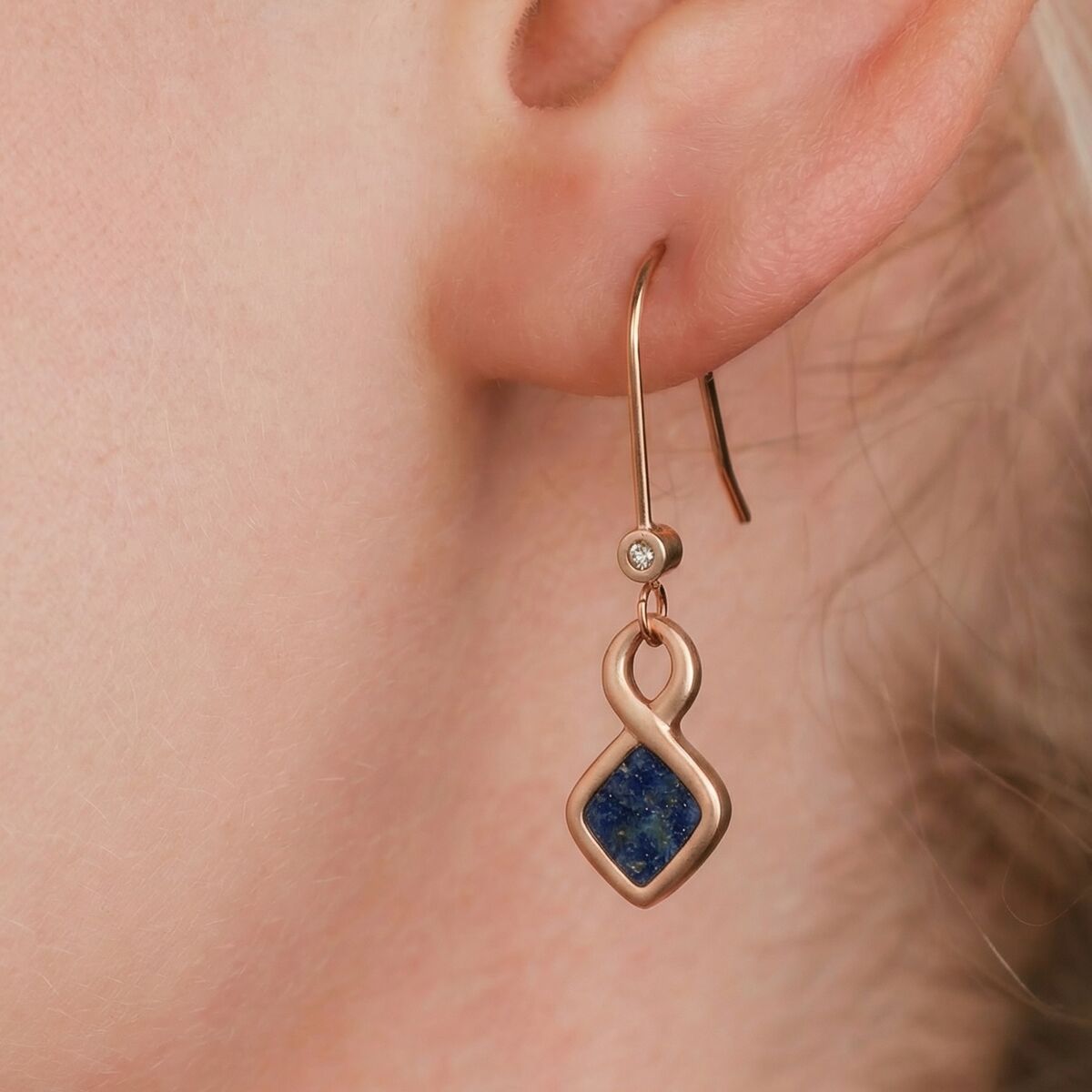 Mosaic Earrings (Lapis Lazuli/Rose Gold) Ii