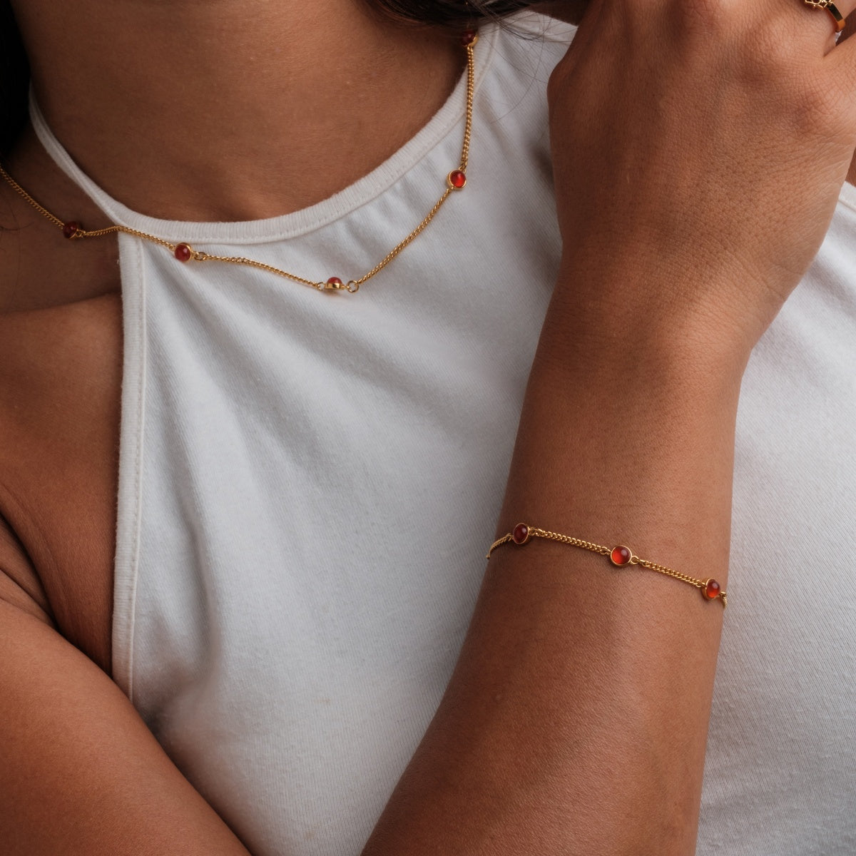 Dewdrops Armband (Chalcedon/Gold)