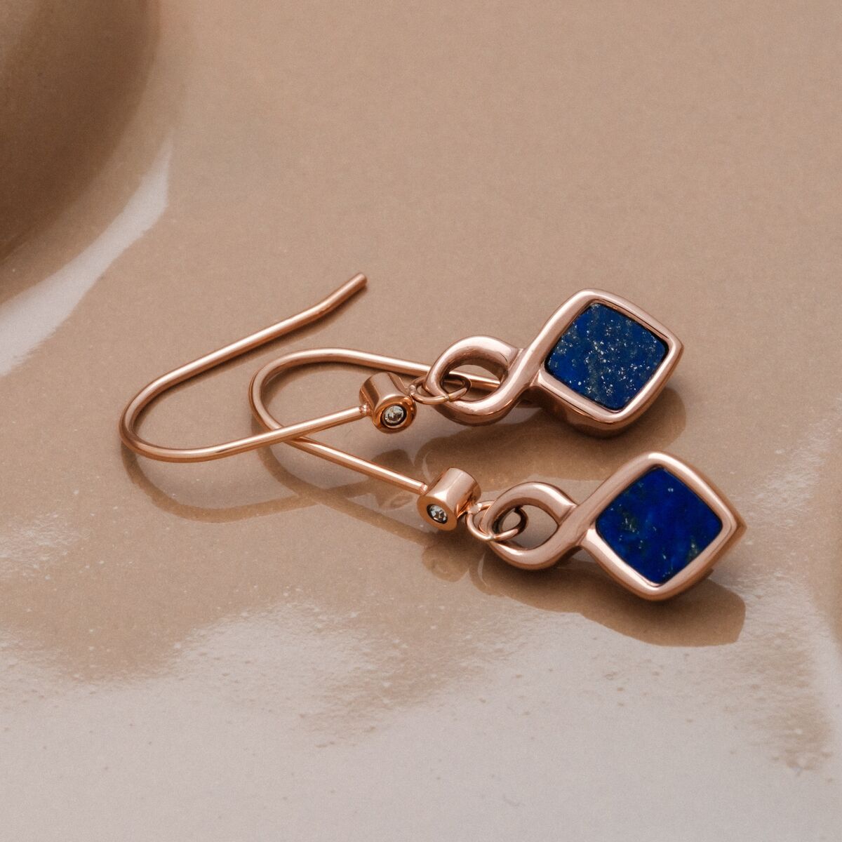 Mosaic Earrings (Lapis Lazuli/Rose Gold) Ii