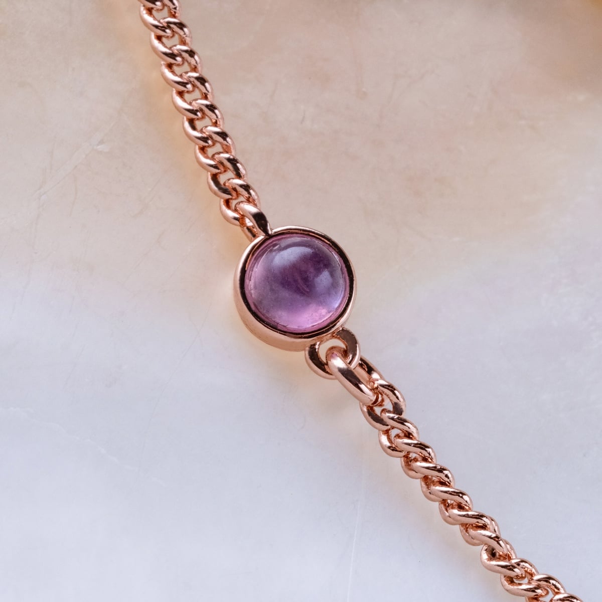 Dewdrops Necklace (Amethyst/Rose Gold)