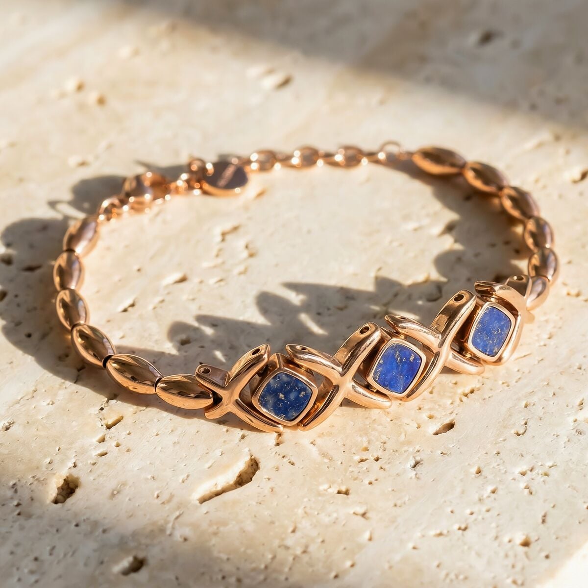 Mosaic Strap (Lapis Lazuli/Rose Gold) Ii